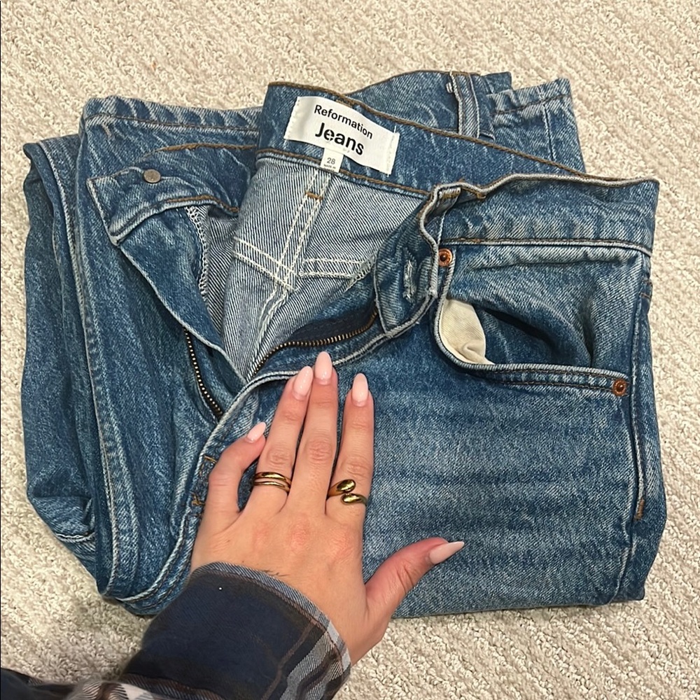 Reformation Cary High Rise Slouchy Wide Leg Jeans